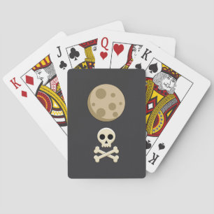 Full Moon and Skull Playing Cards