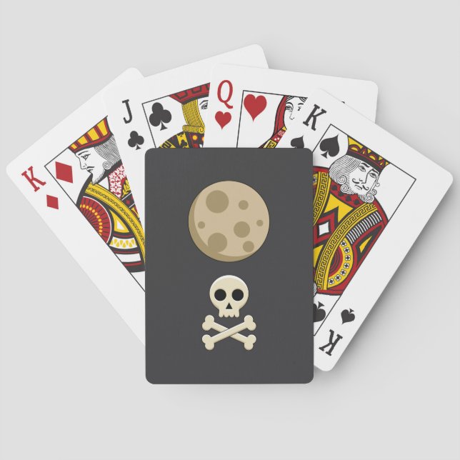 Full Moon and Skull  Playing Cards (Back)
