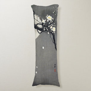 Full Moon and White Plum Blossom, Ohara Koson Body Cushion