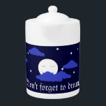 Full Moon at Midnight & Stars Teapot<br><div class="desc">This moon is shining bright,  accompanied by stars. But soon it will sleep.  Until then,  it enjoys just shining.  Customisable.  Original work; (c) Sharon Lee Hudson.  All rights reserved.</div>