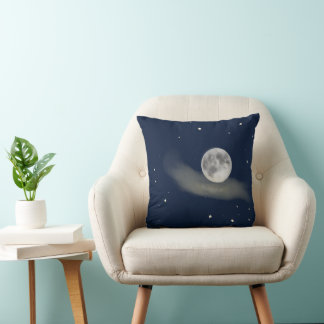 full moon at the starry sky cushion