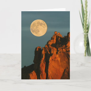 Full Moon Basalt Cliffs Smith Rock State Park Card