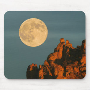 Full Moon   Basalt Cliffs Smith Rock State Park Mouse Pad