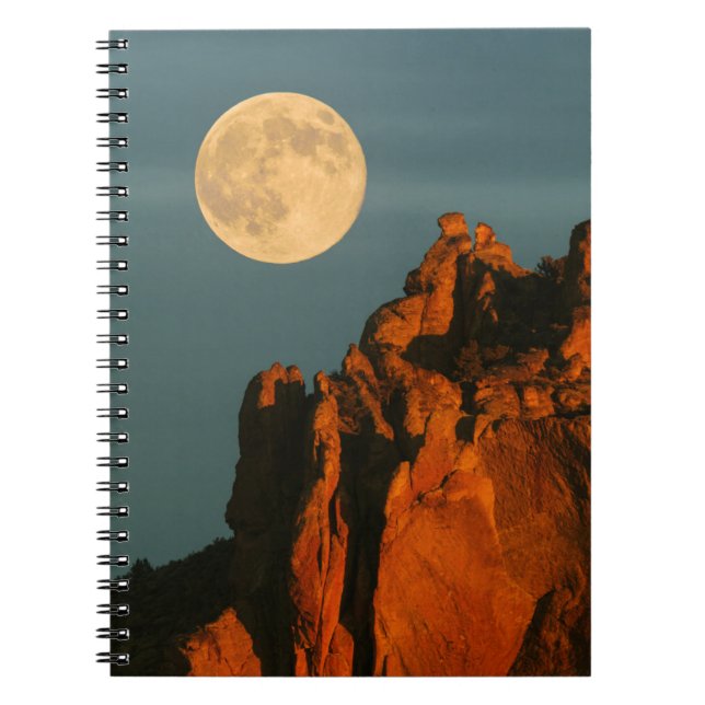 Full Moon | Basalt Cliffs Smith Rock State Park Notebook (Front)