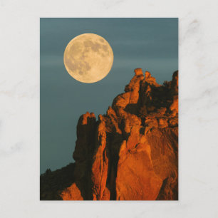 Full Moon   Basalt Cliffs Smith Rock State Park Postcard