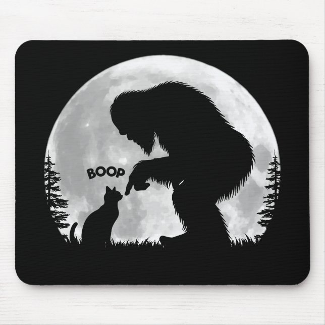 Full Moon Bigfoot Cat Boop  Mouse Pad (Front)