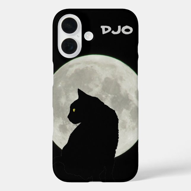 Full Moon Black Cat Profile Case-Mate iPhone Case (Back)