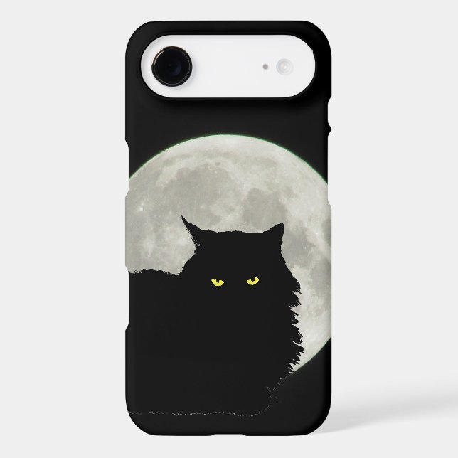 Full Moon Black Cat Resting Case-Mate iPhone Case (Back)