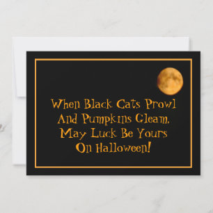 Full Moon & Black Cats Halloween Party Invitation