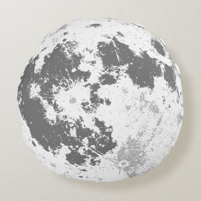 Full Moon Bright Supermoon Round Cushion (Front)