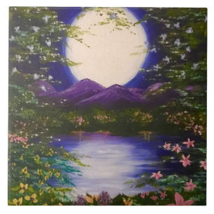 Full Moon Ceramic Tile