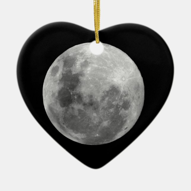 Full Moon Ceramic Tree Decoration (Front)