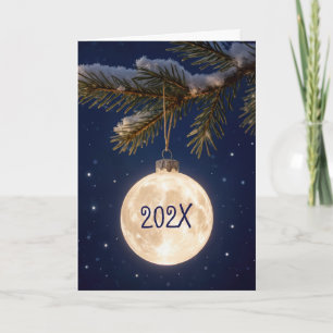 Full Moon Christmas Ornament Card