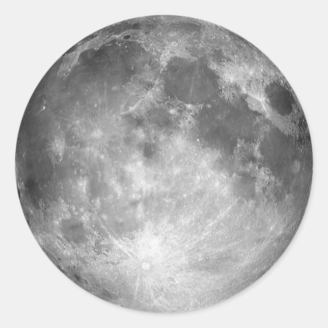 Full Moon Classic Round Sticker (Front)
