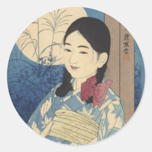 Full Moon Classic Round Sticker