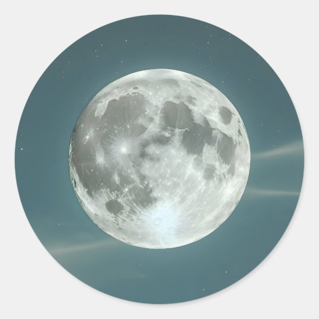 Full Moon Classic Round Sticker (Front)