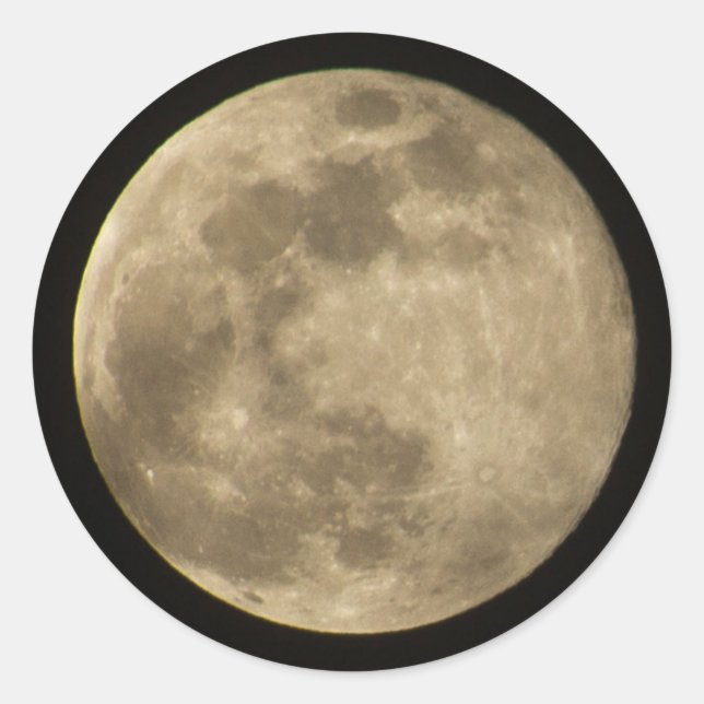 Full Moon  Classic Round Sticker (Front)
