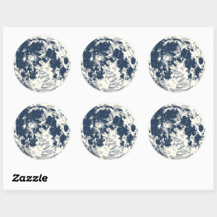 Full Moon Classic Round Sticker