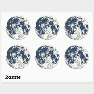 Full Moon Classic Round Sticker
