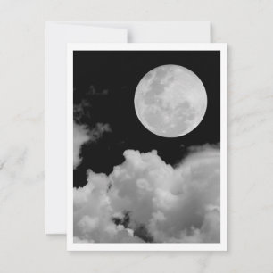FULL MOON CLOUDS BLACK AND WHITE