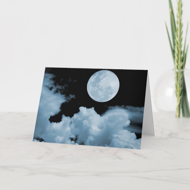 FULL MOON CLOUDS BLUE CARD (Front)