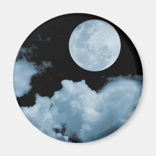 FULL MOON CLOUDS BLUE MAGNET