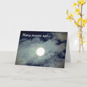 Full Moon Clouds Funny Birthday  Card