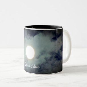 Full Moon Clouds Nature Personalised Two-Tone Coffee Mug