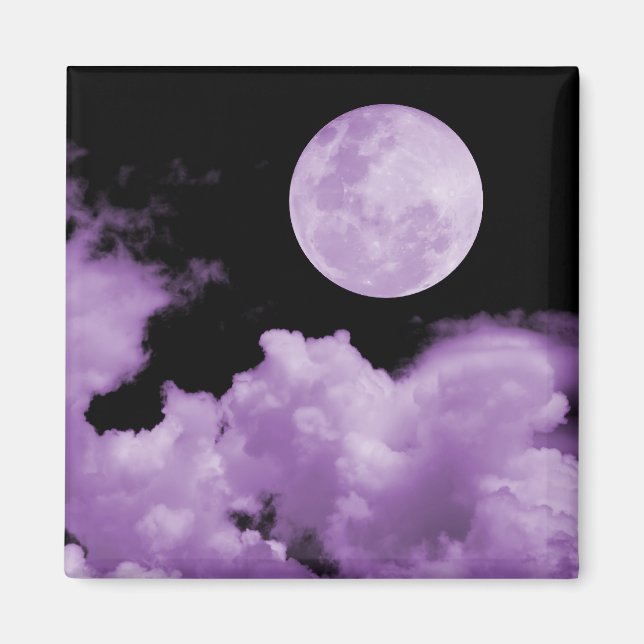 FULL MOON CLOUDS PURPLE MAGNET (Front)