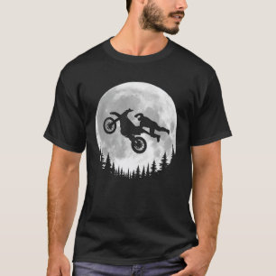 Full Moon Cool Motocross Rider Dirt Bike T-Shirt