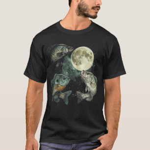 Full Moon Crappie Bluegill Fishing T-Shirt