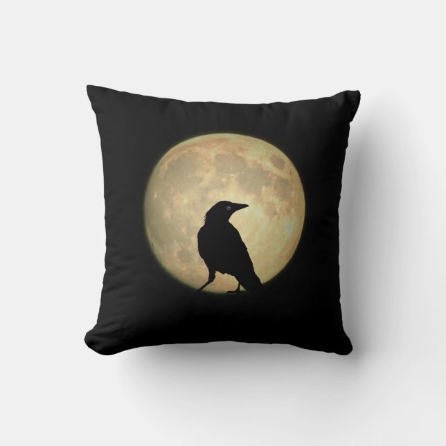 Full Moon Crow Cushion (Front)
