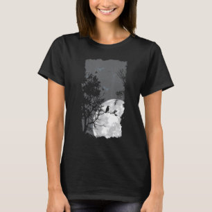 Full Moon Crow Gloomy Forest Costume Awesome Hallo T-Shirt