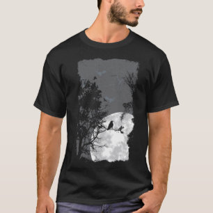 Full Moon Crow Gloomy Forest Costume Awesome Hallo T-Shirt