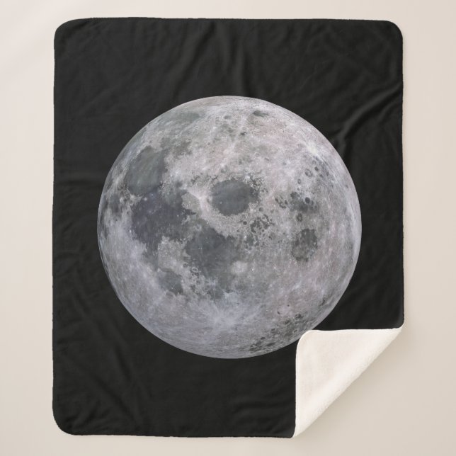 FULL MOON Custom Sherpa Blanket (Front)