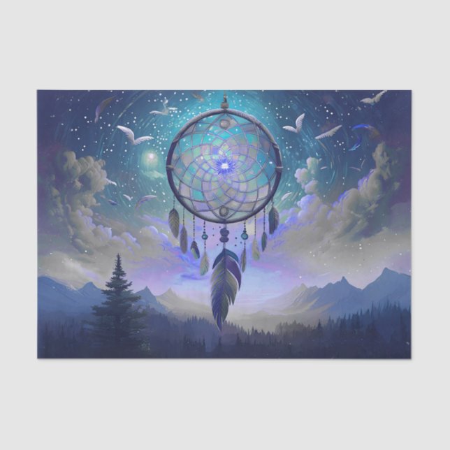Full Moon Dream Catcher, Celestial Tissue Paper (Front)