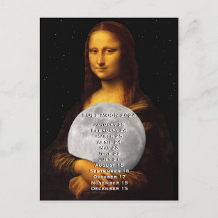 Full Moon Europe Calendar 2024  Postcard