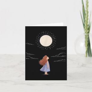 Full Moon Feelings Design Astrology Zodiac Space Card
