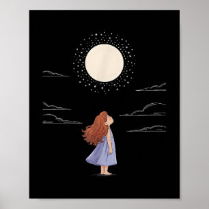 Full Moon Feelings Design Astrology Zodiac Space Poster