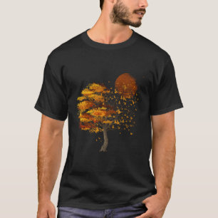 Full Moon Flock Of Birds Tree Outdoor Wildlife Nat T-Shirt