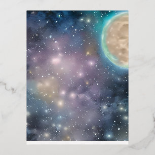 Full Moon Foil Holiday Postcard