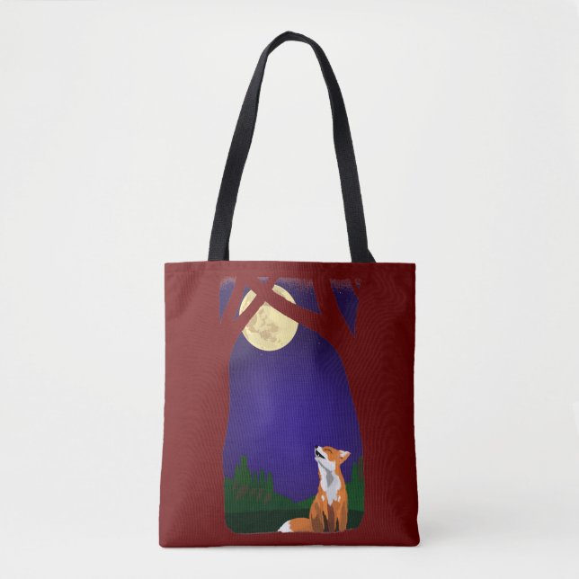 Full moon fox tote bag (Front)