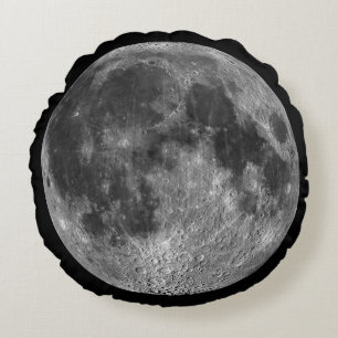 Full Moon From Space Round Globe Cushion