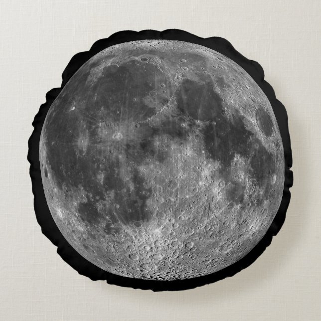 Full Moon From Space Round Globe Round Cushion (Front)