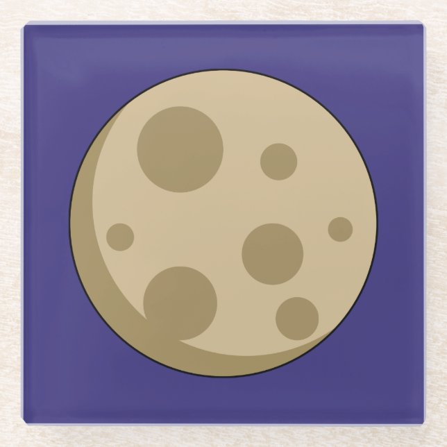 Full Moon Glass Coaster (Front)