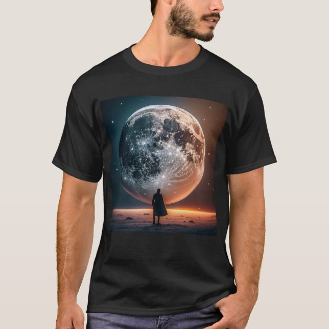 Full Moon Greets Lone Traveller T-Shirt (Front)