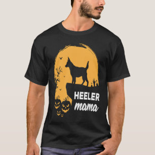 Full Moon Halloween Heeler Mama Australian Cattle T-Shirt