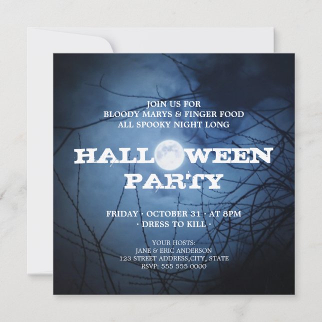 Full Moon Halloween Party invitation (Front)