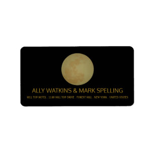 Full Moon, Halloween Party Label