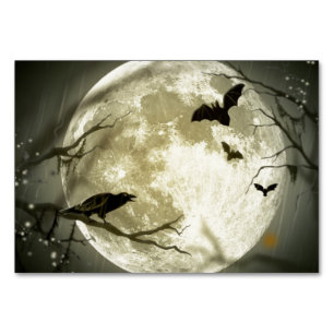 Full Moon Halloween Table Number